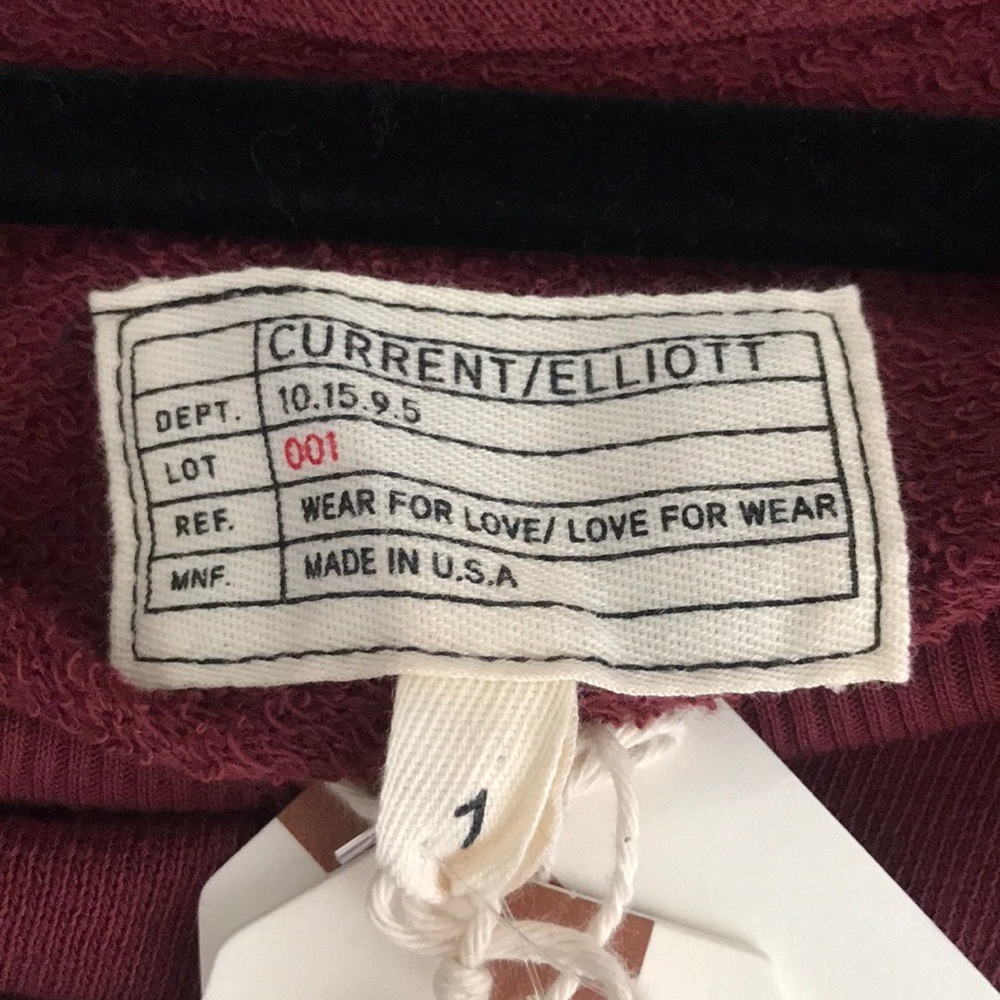 Current/Elliott The Ruffle Drop Shoulder Ruffle Sleeve Sweatshirt Small - Picture 7 of 9